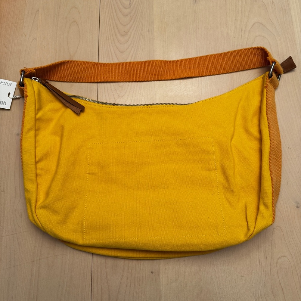 ESPRIT Yellow Logo Canvas Hobo Bag NWT - Picture 6 of 8